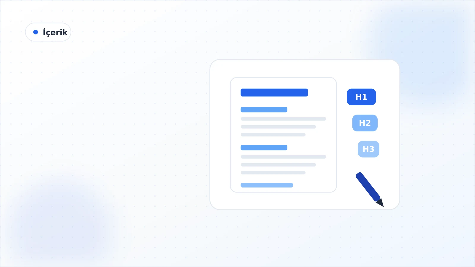 SEO Uyumlu İçerik Nasıl Yazılır? — kapak görseli Başlık hiyerarşisi ve içerik bloklarının kurgulandığı SEO uyumlu içerik kapak görseli