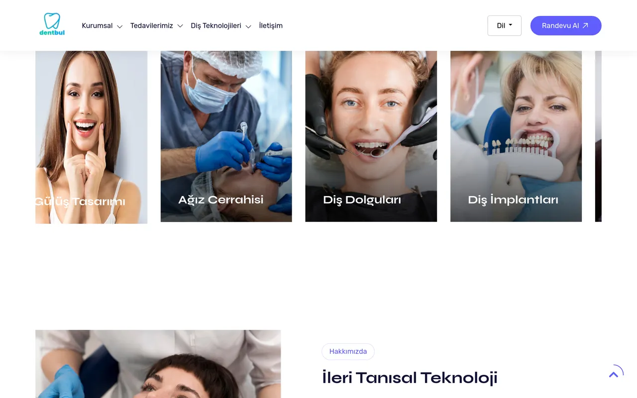 Dentbul Dental Clinic web sitesi önizlemesi — Diş Sağlığı & Turizm