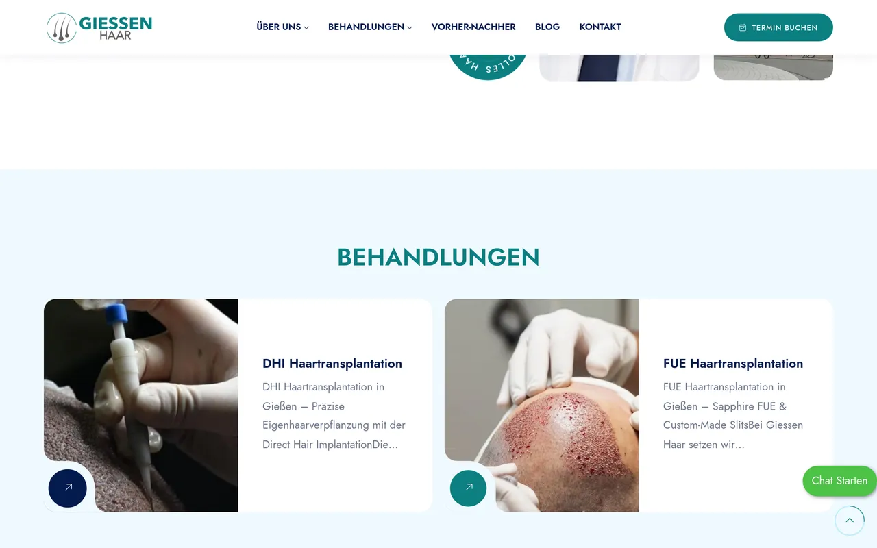 Giessen Haarklinik web sitesi önizlemesi — Saç Ekimi Kliniği