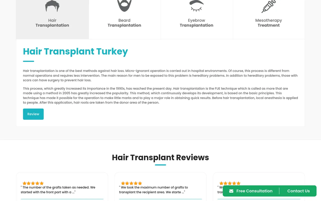 HairextreM web sitesi önizlemesi — Sağlık Turizmi